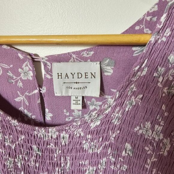 EUC HAYDEN LOS ANGELES LAVENDER FLORAL MIDI DRESS SIZE M - Picture 12 of 16
